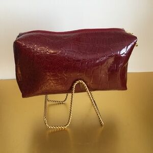 ESTEE LAUDER Croc embossed wine color makeup bag